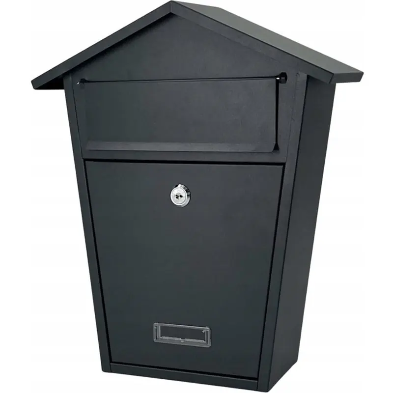 Reducere de preț Cutie postala metalica 38x32x11 cm, tabla zincata, cu clapeta si yala cu 2 chei, gri