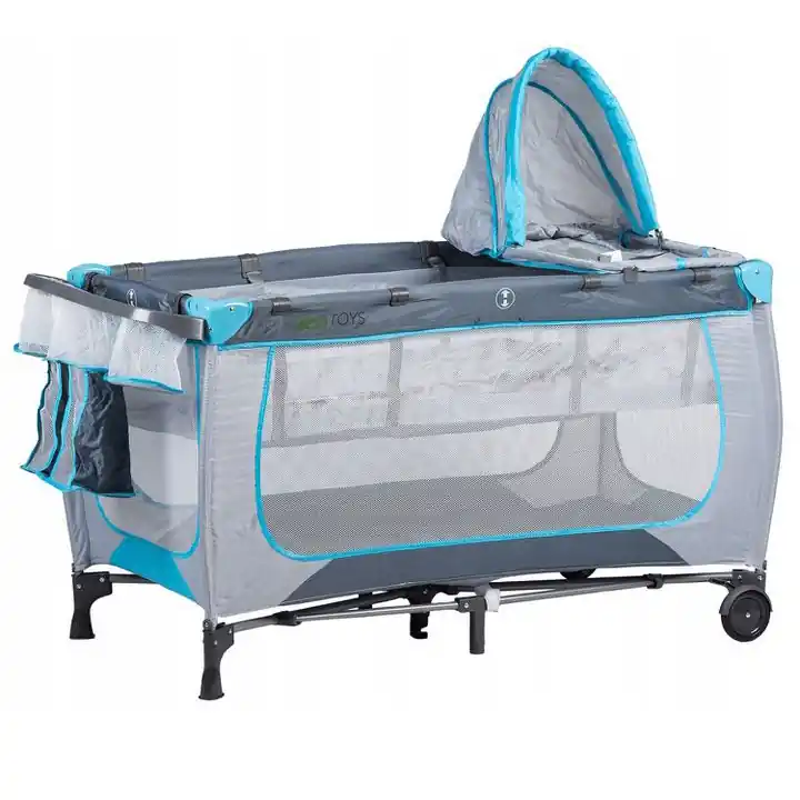 Popular Patut pliabil cu plasa tantari si masuta de infasat, cadru otel, 126x66x77 cm, gri
