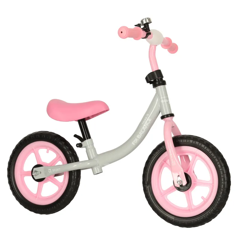 Ofertă Bicicleta fara pedale pentru copii 80x40x57 cm, reglabila, roti din spuma, 1.8 kg, gri roz