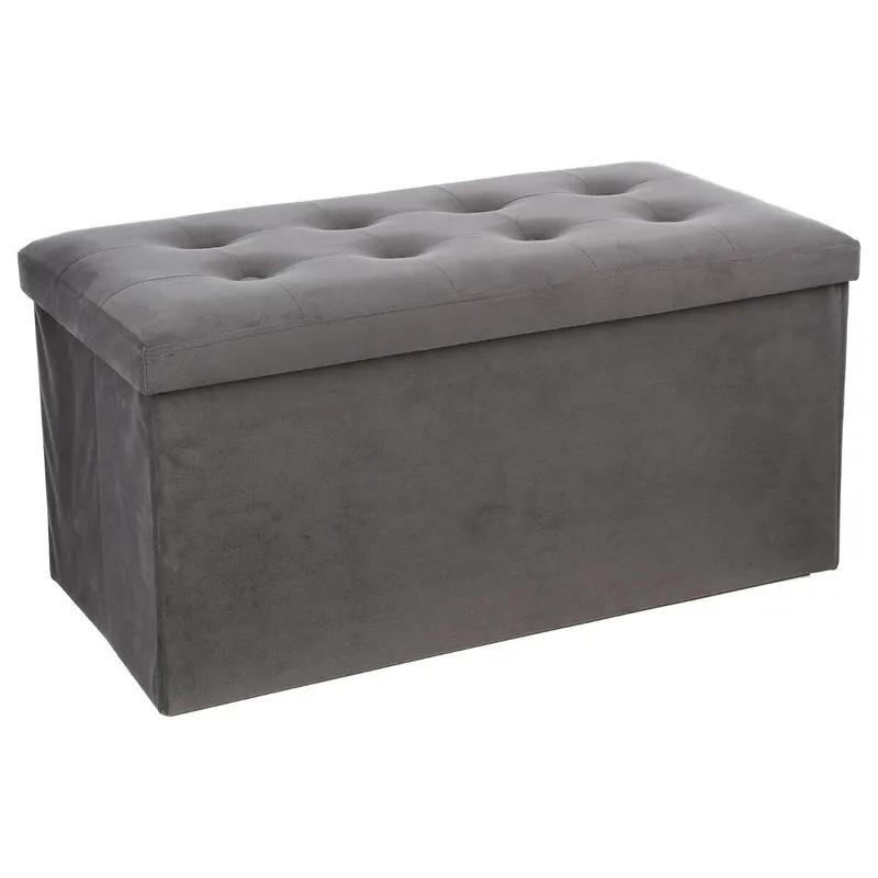 Taburet dublu pliabil Atmosphera Lysandre, MDF si poliester, 76x38x38 cm, gri Reducere