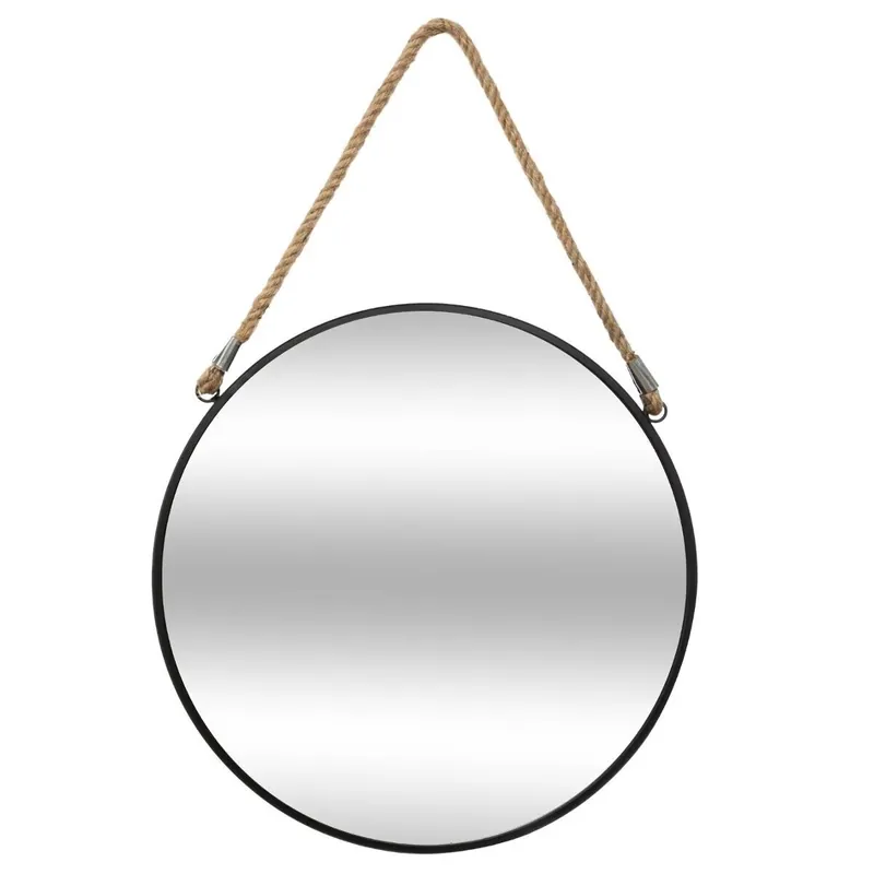 Oglinda rotunda Atmosphera Eden cu sfoara, cadru metalic, 55×82 cm, negru Cel mai vândut