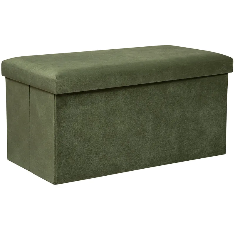 Chilipir Taburet pliabil Atmosphera Lilou cu spatiu depozitare 80L, 76x38x38 cm, verde khaki