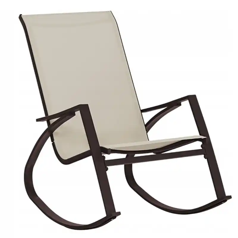 Livrare expres Scaun balansoar de gradina din metal si textil, 60x104x95 cm, capacitate 120 kg, crem