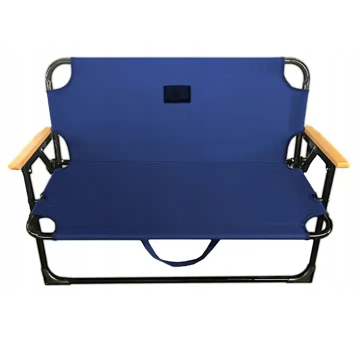 Bancuta pliabila dubla pentru terasa si gradina, structura metalica, 109x64x67 cm, albastru Plată sigură