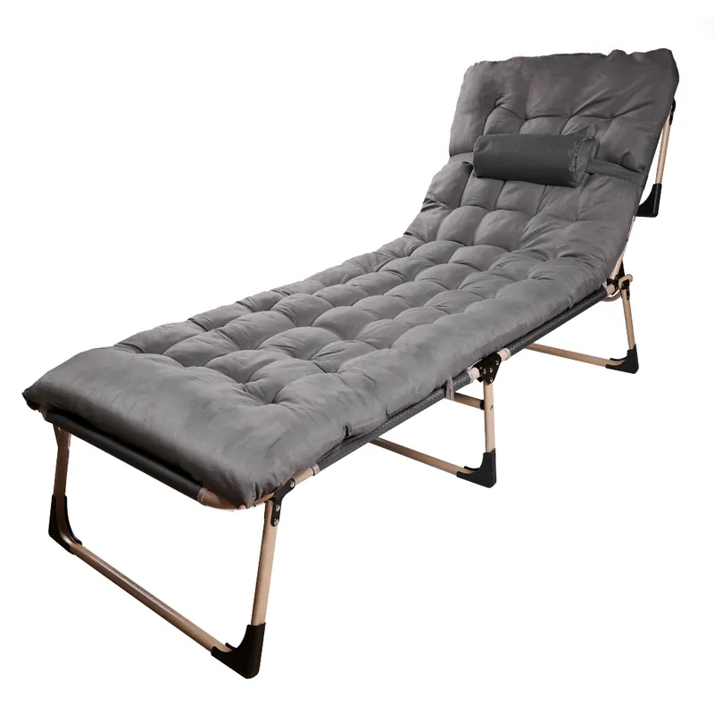 Sezlong pliabil cu 4 trepte, reglaj spatar, otel si material Oxford, 193x66x23 cm, gri Preț promoțional