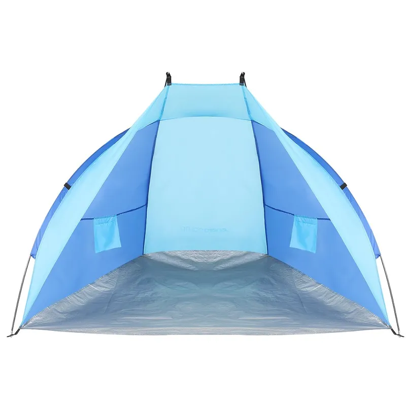 Cort plaja pentru 2 persoane, cu protectie UV si podea izolanta, 200x100x105 cm, albastru Super ofertă
