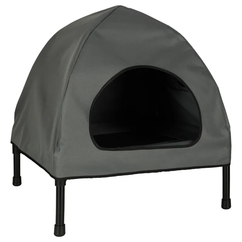 Retur ușor Casuta cu pat pentru caini si pisici, cu acoperis detasabil si baza ventilata, 54x44x60 cm, negru