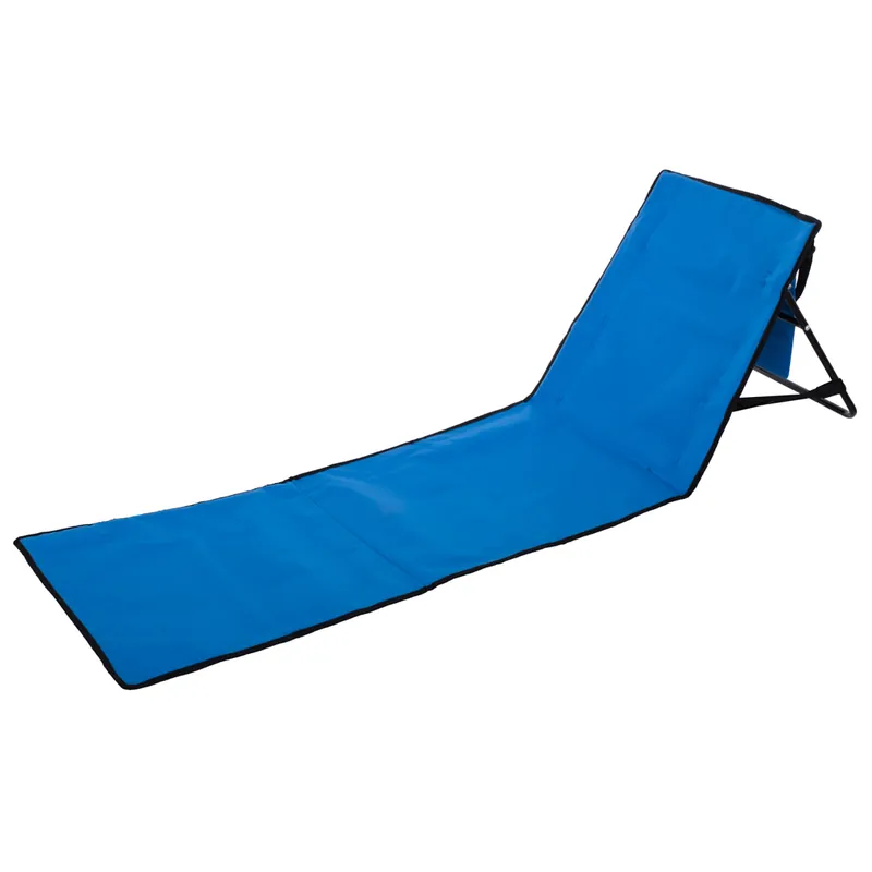 Cumpără acum Sezlong pliabil cu spatar pentru plaja, material impermeabil, 150×47 cm, albastru inchis