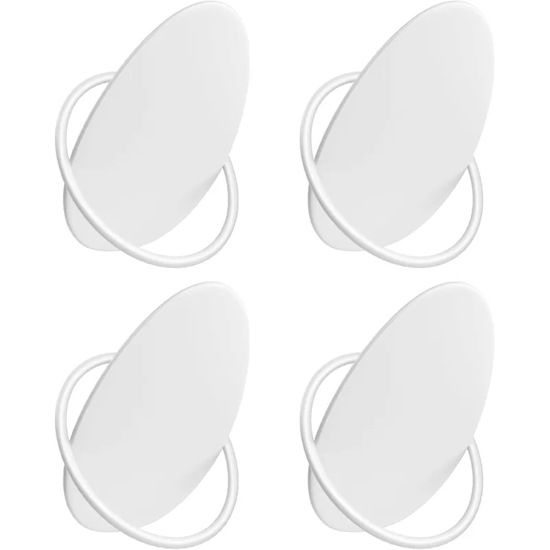 SONGMICS Set 4 carlige perete, design oval din otel, 5 kg per carlig, 9x5x7 cm, alb perlat Bestseller