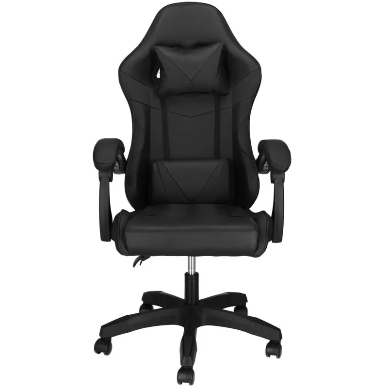 Scaun birou pentru gaming, ergonomic, suport lombar si tetiera, 114-123x55x50 cm, negru Retur ușor