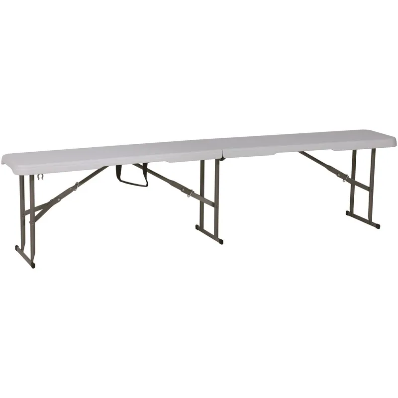 RESIGILAT Banca pliabila pentru evenimente si catering, 183x28x43 cm, din HDPE si otel, alb Cumpărături sigure