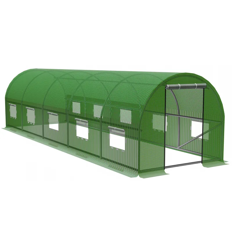 Livrare expres RESIGILAT Sera de gradina, tip tunel cu cadru metalic, 300x800cm, verde, 24mp