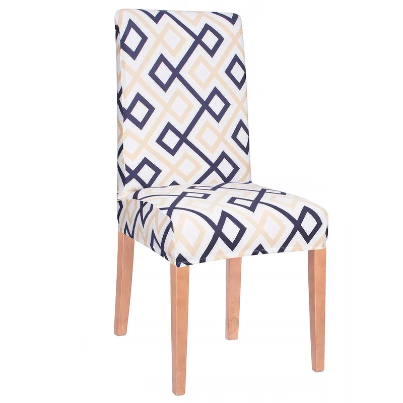 Husa universala pentru scaun, marime universala, poliester si spandex, 45 cm x 60 cm, romburi, gri albastru Nu rata