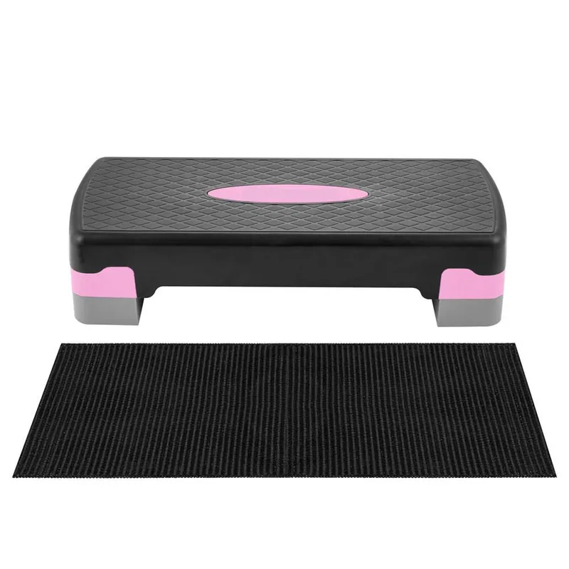 Stepper aerobic, ajustabil in 2 trepte, gri/roz, greutate maxima 250 kg, cu covoras de protectie Livrare expres