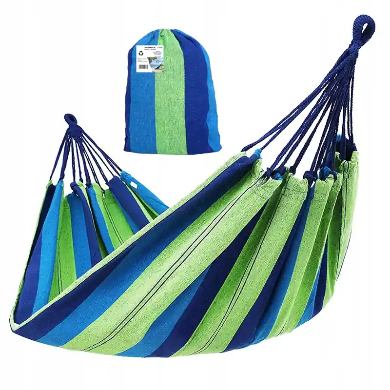 Preț mic Hamac doua persoane, Sersimo, 200×150 cm, verde albastru