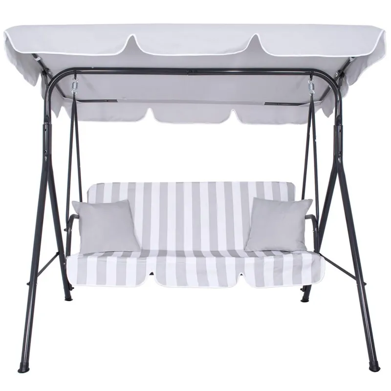 Reducere specială Leagan balansoar gradina Sersimo Siena, 3 locuri, 220kg, gri