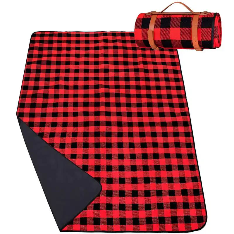 Cumpără acum Patura pentru picnic sau plaja, cu folie izolatoare si maner, 150x200cm, rosu negru