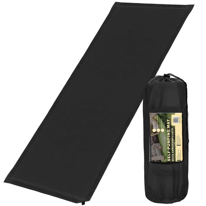 (DL) Saltea plabila din spuma poliuretanica, cu autoumflare, 180x50x5cm, neagra Reduceri
