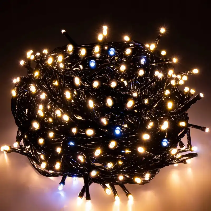Instalatie lumini pentru bradul de Craciun, 18,5 metri, 300 LED-uri cu flash, galben Livrare expres
