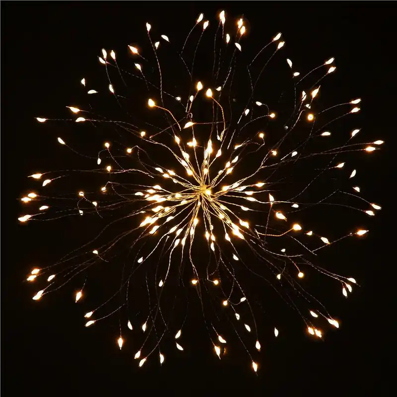(DL) Instalatie lumina decorativa STAR cu 100 LED-uri, diametru 30cm, alimentare baterii, iluminare galbena Cumpără acum
