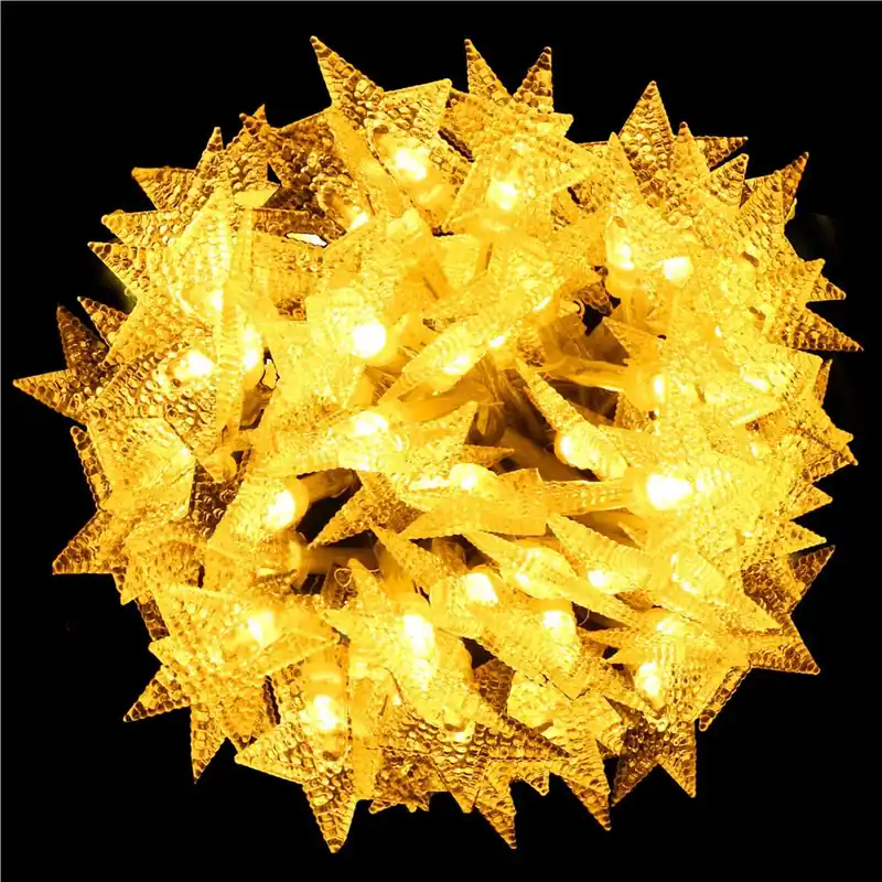 Super ofertă (DL) Instalatie stelute luminoase pentru gradina, 5 metri, 50 LED-uri, cu baterii, galben