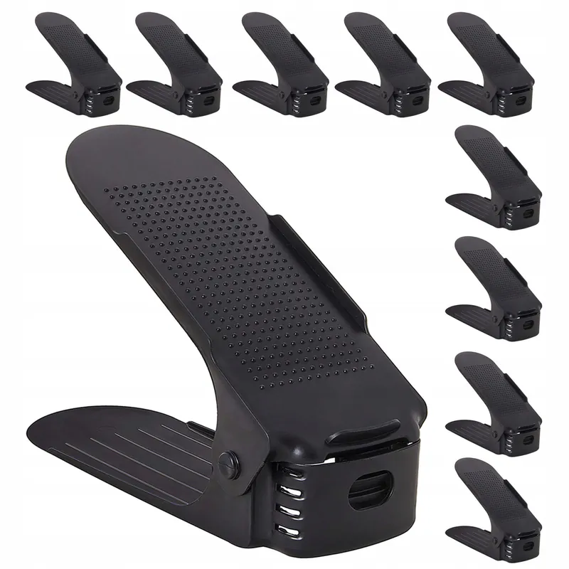 (DL) Set 10 organizatoare pentru pantofi regalabile, plastic, culoare negru Noutate