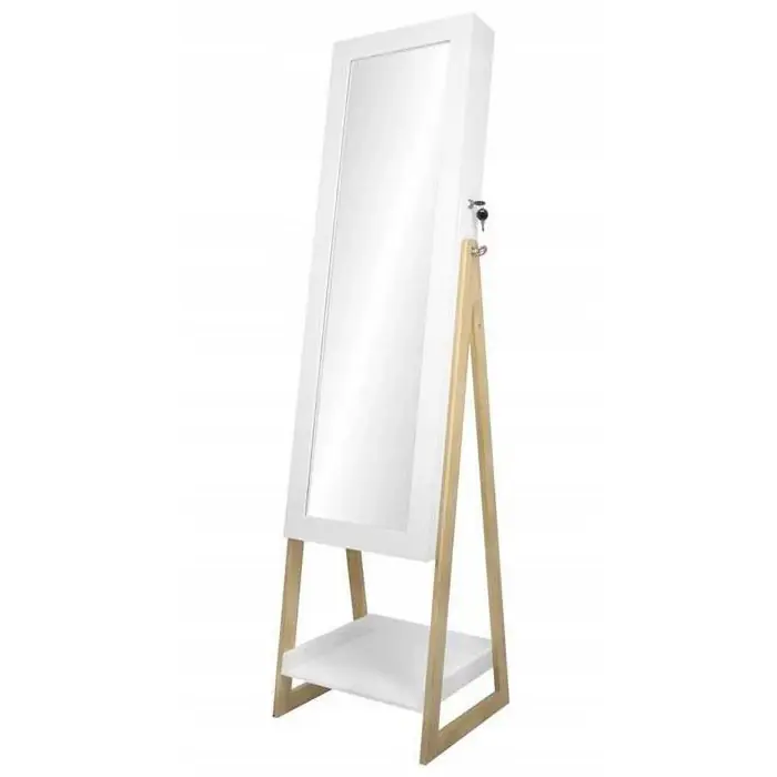 Preț promoțional Dulap de toaleta cu oglinda si spatiu de depozitare bijuterii, 39x149cm, alba
