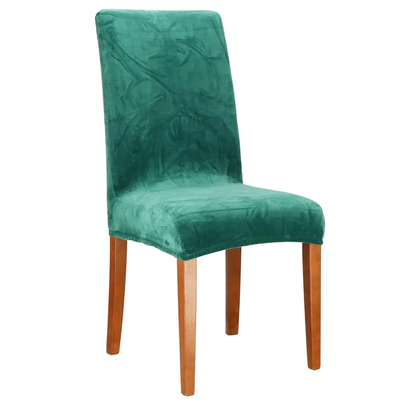 Husa pentru scaun catifelata, marime universala, poliester si spandex, verde Livrare rapidă