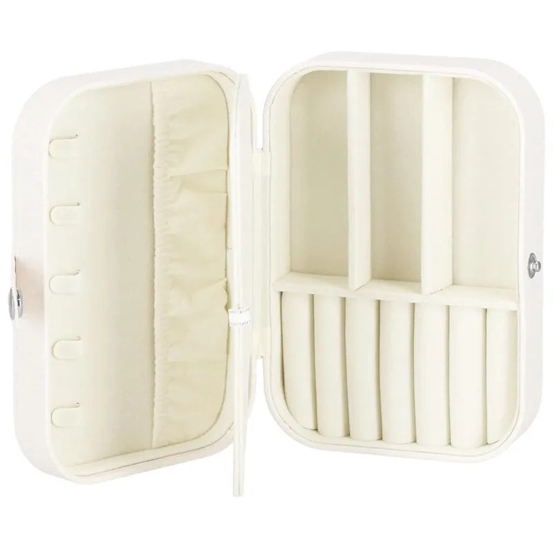 (DL) Cutie depozitare si organizare bijuterii, MDF, piele ecologica, 16 x 11 x 5cm, crem Mai ieftin