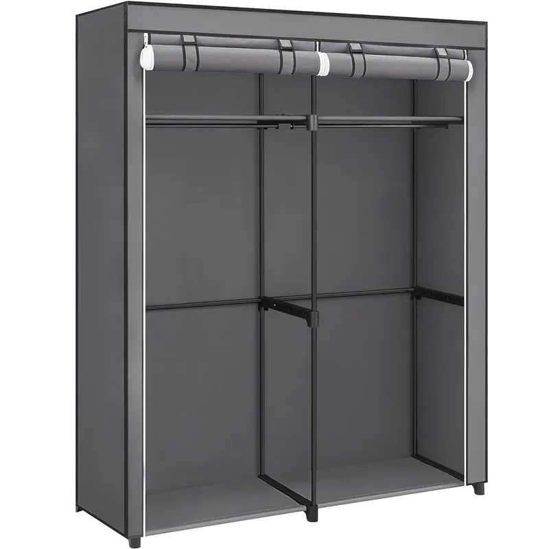 Cumpără acum SONGMICS Garderoba pentru depozitarea hainelor, din material textil, cu 2 bare pentru umerase, 43x140x174cm, gri