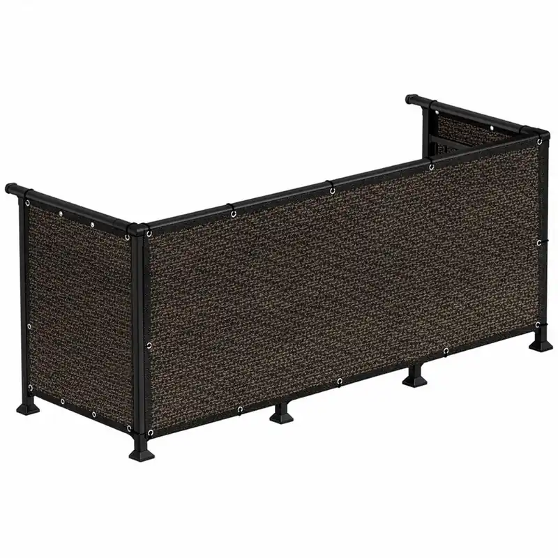 Paravan plasa umbrire pentru balustrada balcon, 95% umbrire, impermeabila, 500×100 cm, maro Promoție