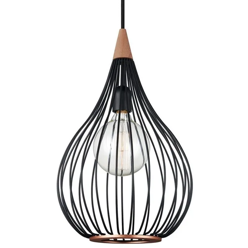 Drops Lustră Pendul Ø30 Black/Dark Wood - Halo Design Plată securizată