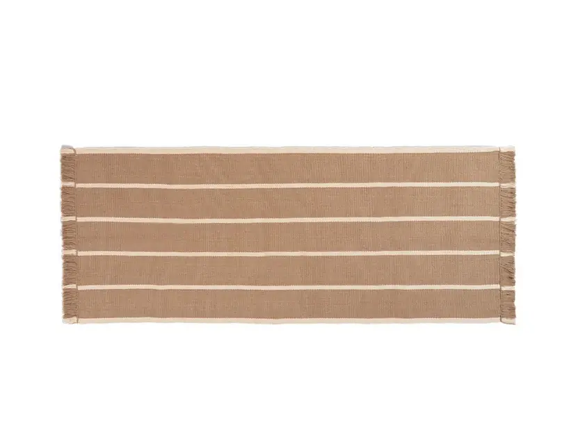 Calitate înaltă Calm Kelim Runner 80x200 Dark Sand/Off-White - Ferm Living