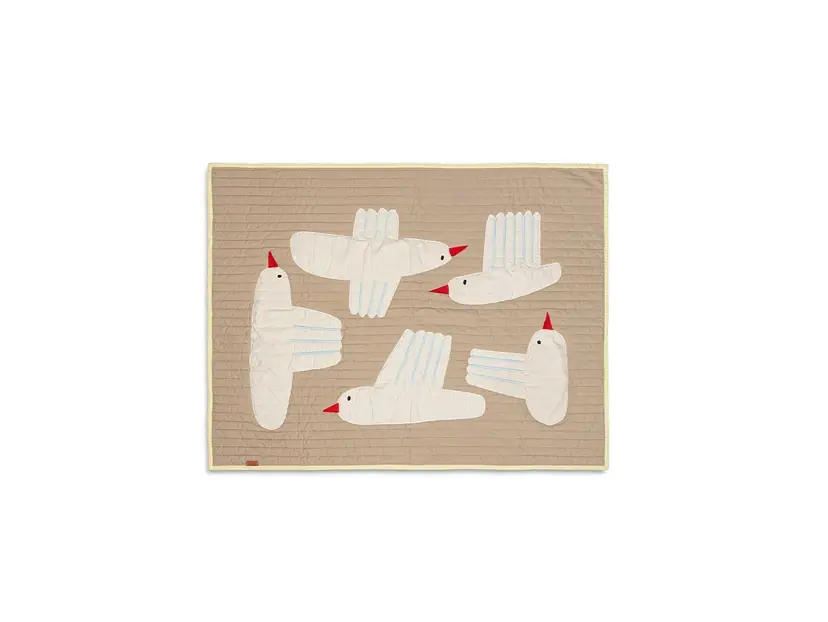 Bird Quilted Blanket Sand - Ferm Living Retur ușor