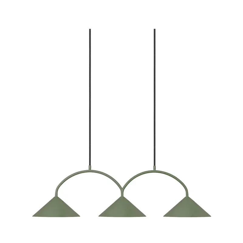 Lampa suspendată Curve 3 verde - Globen Lighting Popular