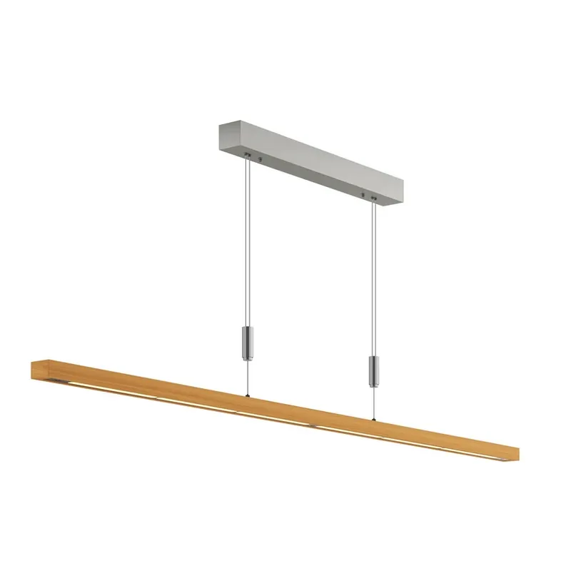 Lampă suspendată LED Nora, stejar natural, lungime 158 cm - Quitani Super ofertă