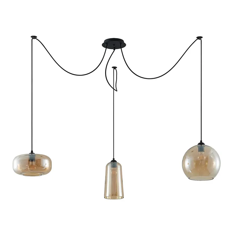 Zyli 3 Lustră Pendul Amber - Lucande Ieftin