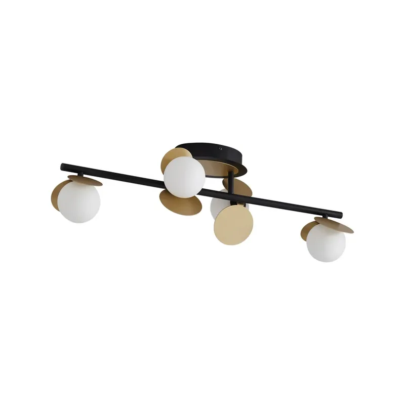 Pallo 4 LED Plafonieră Negru/Auriu - Lucande Plată sigură