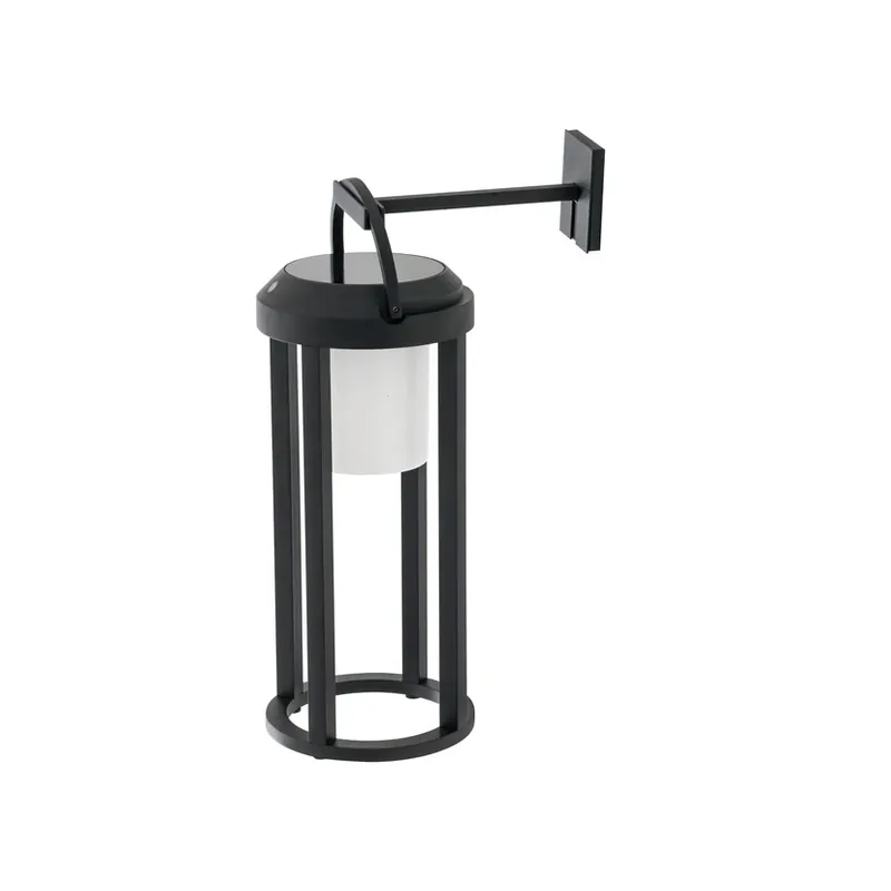 Lichidare de stoc Tilena Round Lampă cu celule solare Negru - Lucande