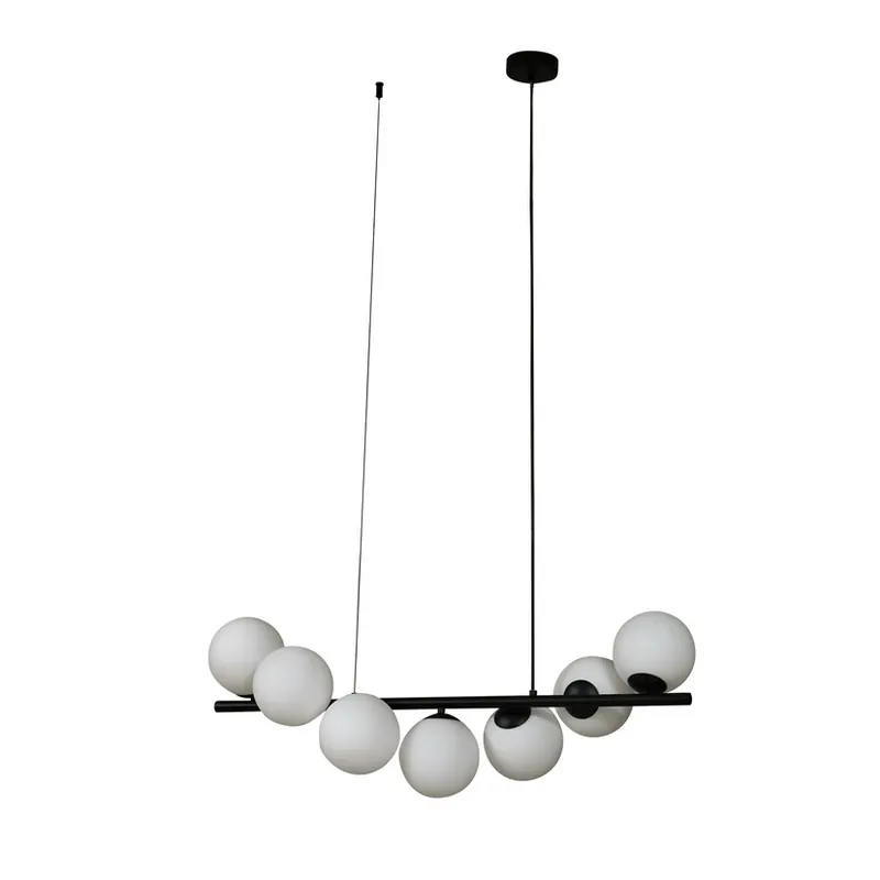 Isandro 7 Lustră Pendul Negru/Opal - Lucande Noutate