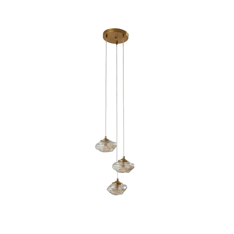 Retur ușor Piatra Cluster Lustră Pendul Cognac/Alamă - Lindby