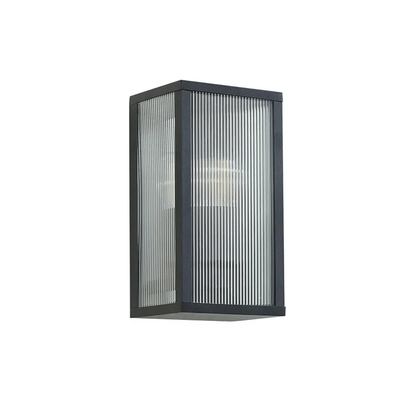 Disponibil imediat Peldar Fluted Aplică de perete exterior Negru - Lindby