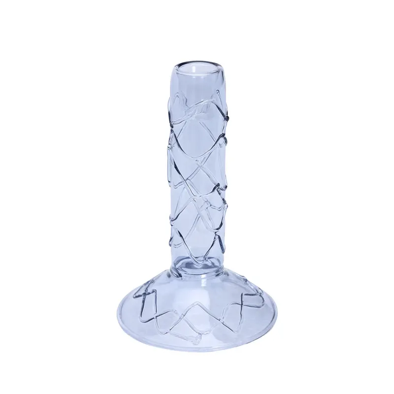 Sfeșnic Doodle albastru, înălțime 17 cm - Hübsch Preferatul clienților