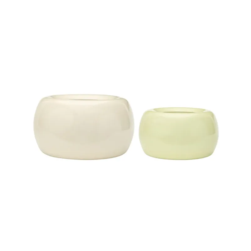 Noutate Ghiveci Maru bej/verde deschis Ø 47 cm/Ø 37 cm, set de 2 bucăți - Hübsch