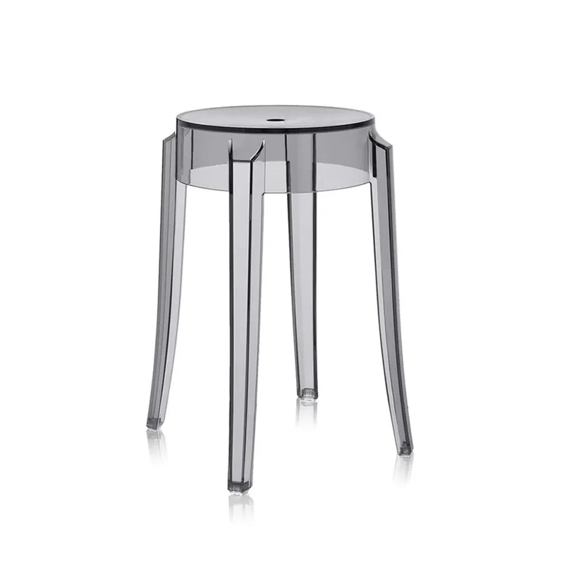 Doar azi Scaun Charles Ghost, gri fumuriu, înălțime 46 cm - Kartell