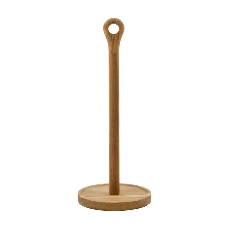 Suport pentru role de hârtie de bucătărie HDEya, lemn de salcâm, 33 cm - House Plată sigură