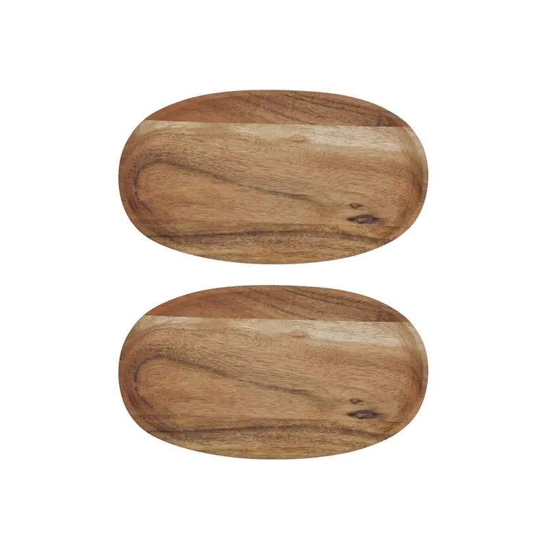 Tavă HDWood din lemn de salcâm 23 x 13 cm, set de 2 bucăți - House Doctor Preț redus