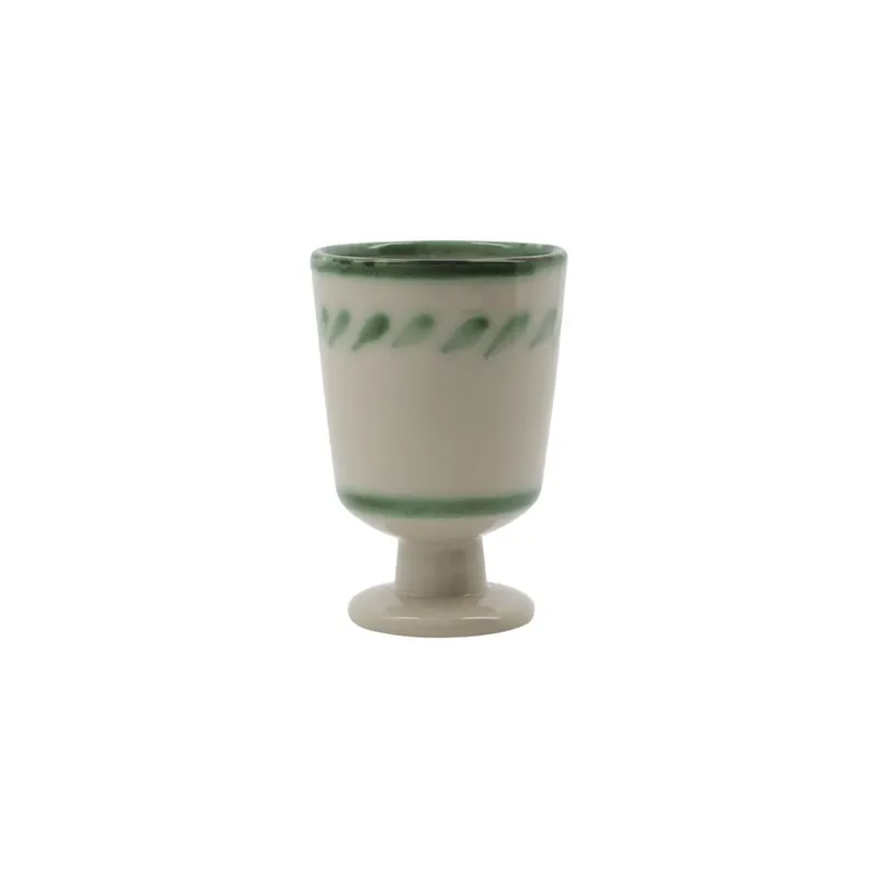 Reducere specială Cana HDDiva albă/verde din ceramică, Ø 6 cm, set de 2 bucăți - House Doctor