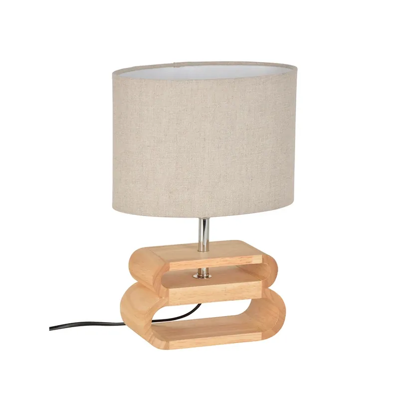 Lampa de masă Oslo alb/lemn deschis, înălțime 30 cm - COREP SAS Expediere rapidă