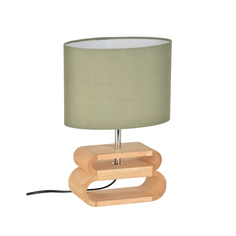 Lampa de masă Oslo alb/lemn deschis, înălțime 30 cm - COREP SAS Bestseller